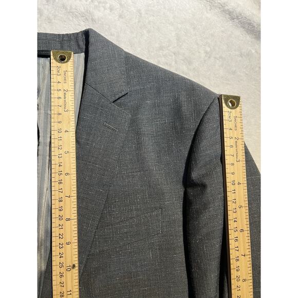 BR Banana Republic 40L 35x31 Slim Steel Blue Italian Marzotto Wool Suit - Picture 12 of 16